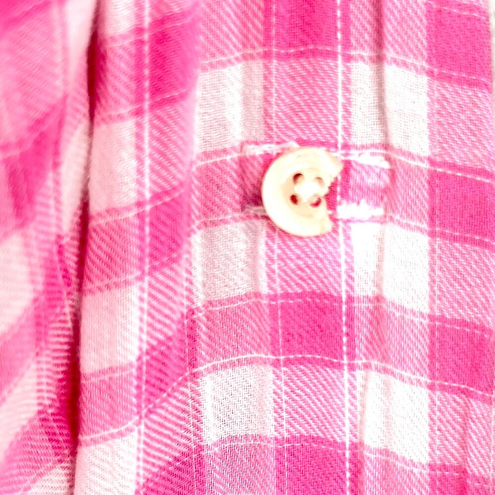 C&C California Women’s Long Sleeve Button Up Shirt Pink Plaid Sz‎ M 100% Cotton - Picture 10 of 12